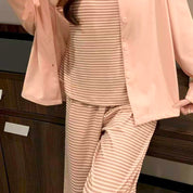 Cute Teddy Ladies 3 Pcs Pajama Set - Pink