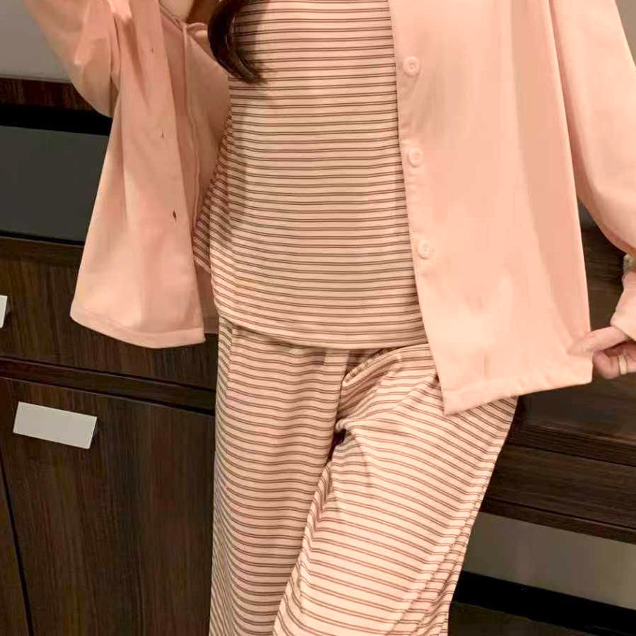 Cute Teddy Ladies 3 Pcs Pajama Set - Pink