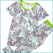 Unicorn Ladies Pajama Set - Grey