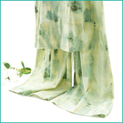 Tie-Dye lounge Set built-in Padded Camisole and Flowy Wide-Leg Pant - Green