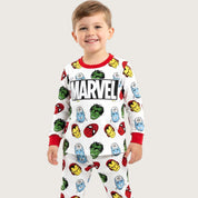 Marvel Face Boys Cotton Pajama Set PRIMARK - White