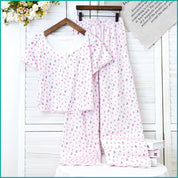 Mini Floral Ladies Loungewear Pajama Set - Pink