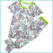 Unicorn Ladies Pajama Set - Grey