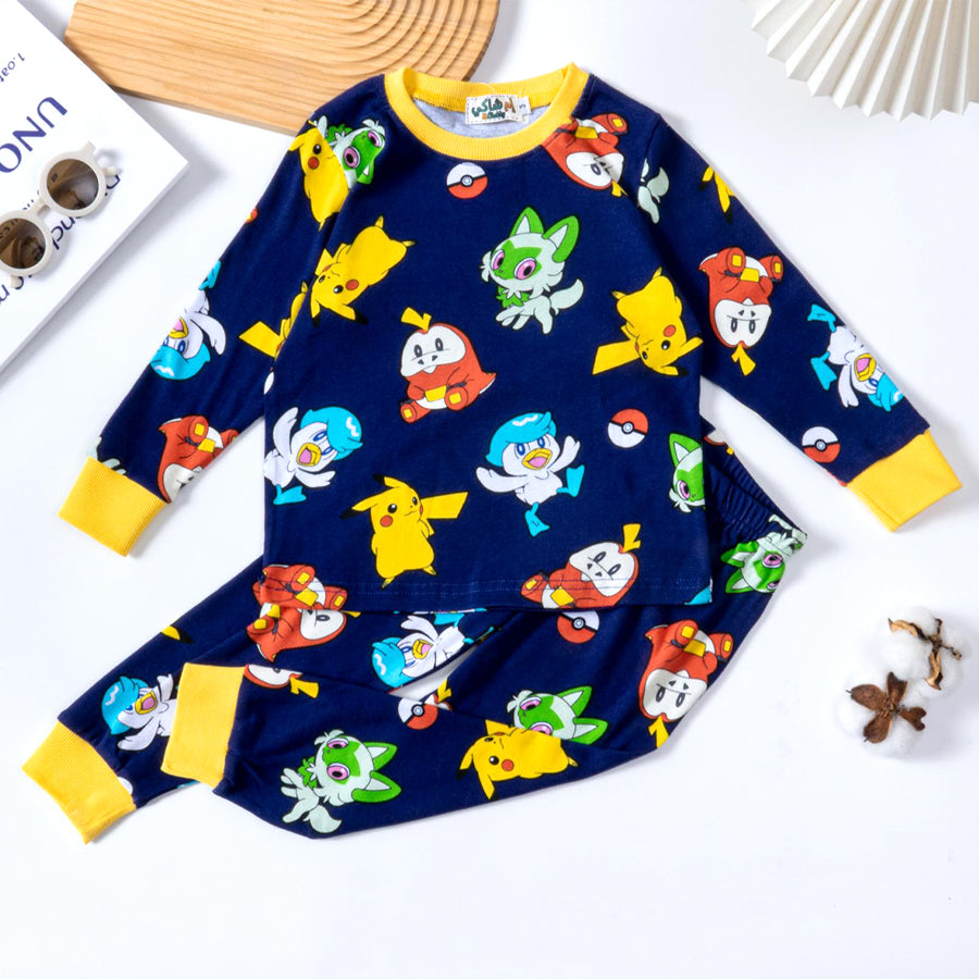 Pokémon Boys Full Sleeves Pajama Set - Navy