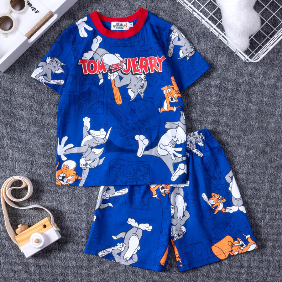 Tom & Jerry Boys Cotton Shorts Set PRIMARK – Blue