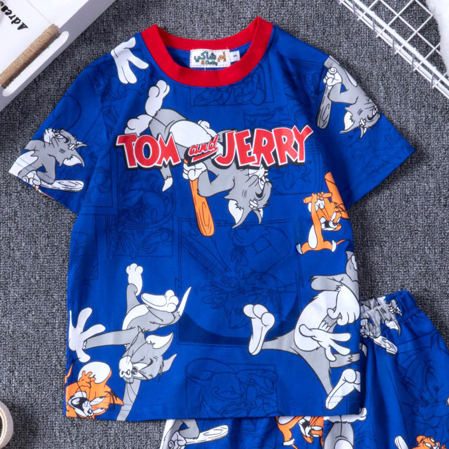 Tom & Jerry Boys Cotton Shorts Set PRIMARK – Blue