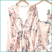 Floral Ladies Loungewear 3 Pcs Set - Cream