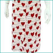 Love Heart Ladies Sleepwear Long Dress Satin Material - Pink -Free Size