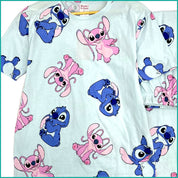 Happy Stitch Ladies Pajama Set - Blue