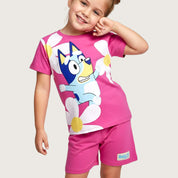 Bluey Girls Summer Shorts Set – Pink