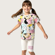 Minnie Mouse Checks Girls Summer Shorts Set – White