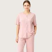 Triple Bow Ladies Pajama Set - Pink