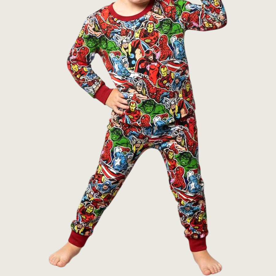 Superhero Boys Pajama Set - Red