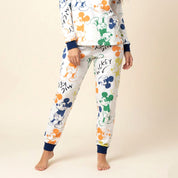 Colorful Mickey Ladies Pajama Set - White