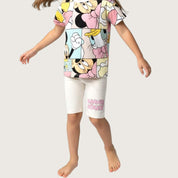 Minnie Mouse Checks Girls Summer Shorts Set – White