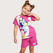 Bluey Girls Summer Shorts Set – Pink
