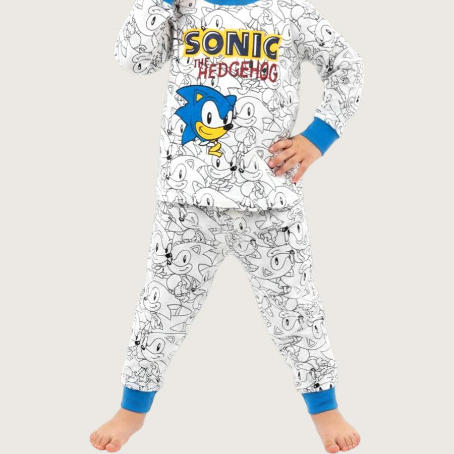 Sonic Hedgehog Boys Cotton Pajama Set PRIMARK - White