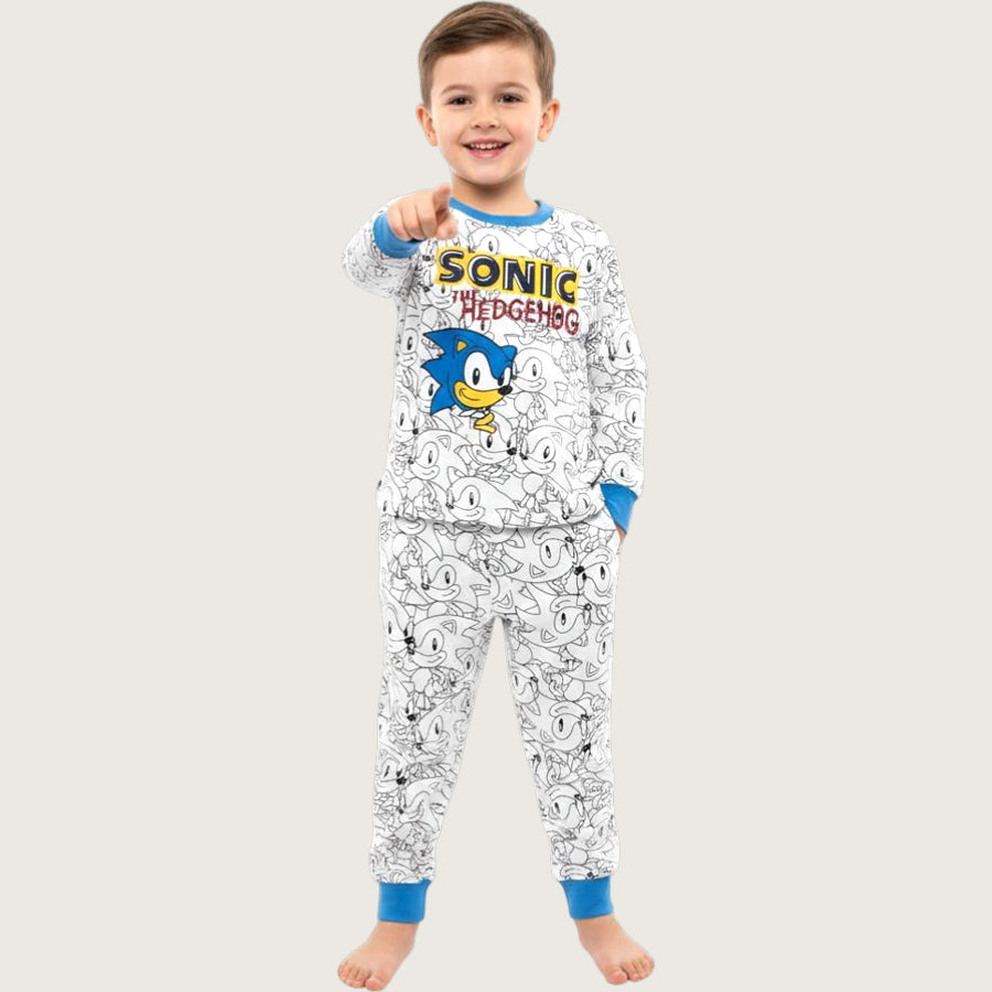 Sonic Hedgehog Boys Cotton Pajama Set PRIMARK - White