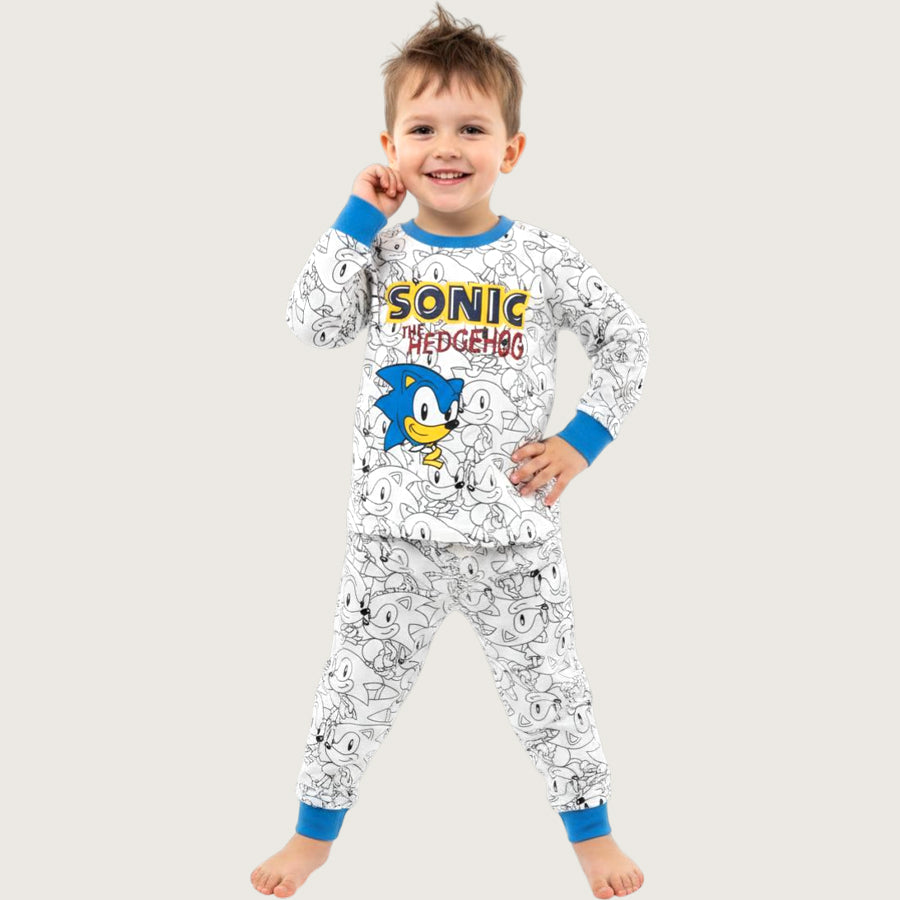 Sonic Hedgehog Boys Cotton Pajama Set PRIMARK - White