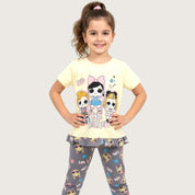 Chill Together Girls Leggings Set - Yellow