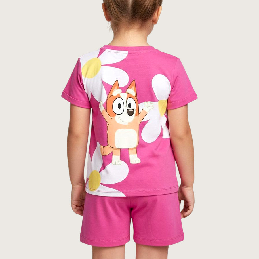 Bluey Girls Summer Shorts Set – Pink
