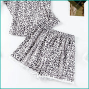 Tiger Ladies Crop Sleeveless T-Shirt with Shorts - White