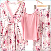 Floral Ladies Loungewear 3 Pcs Set - Baby Pink
