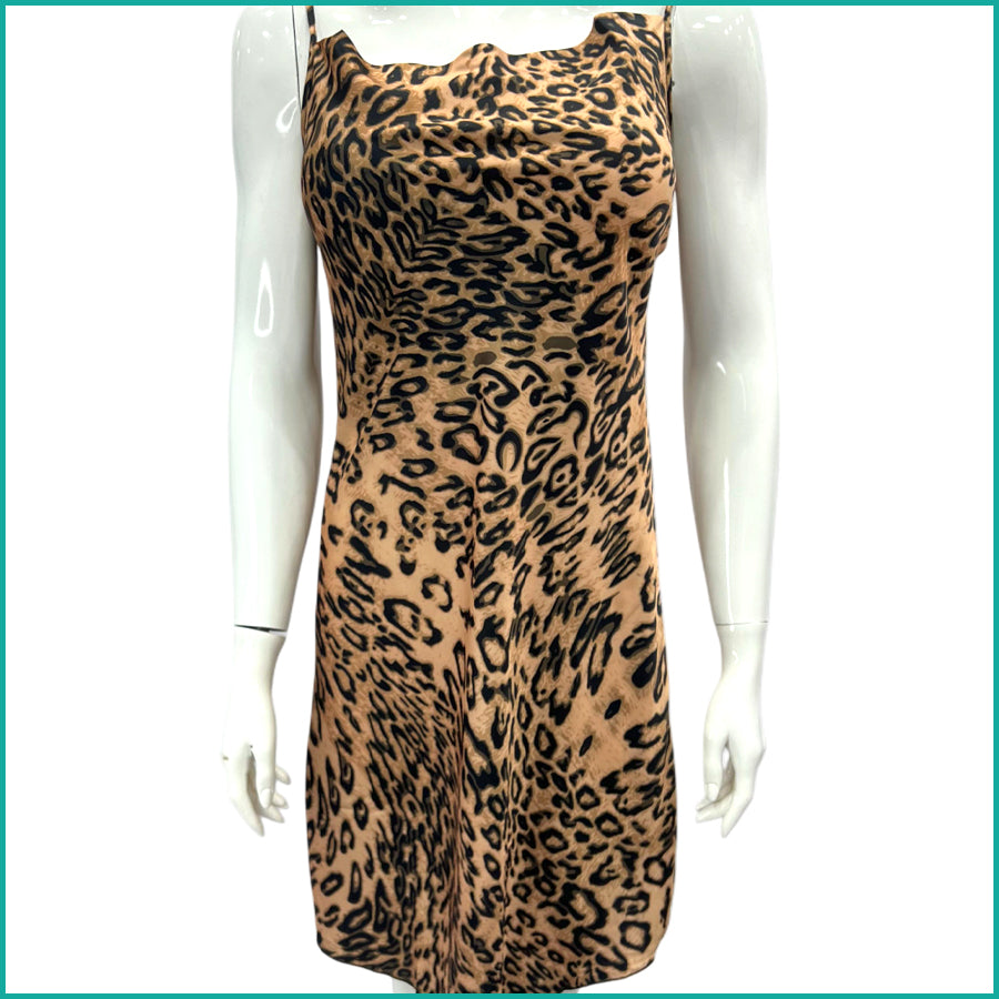 Tiger Print Ladies Satan Silk Halfer - Brown -Free size