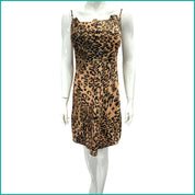 Tiger Print Ladies Satan Silk Halfer - Brown -Free size