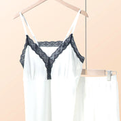 Lace Ladies Loungewear Shorts Set with Padded - White