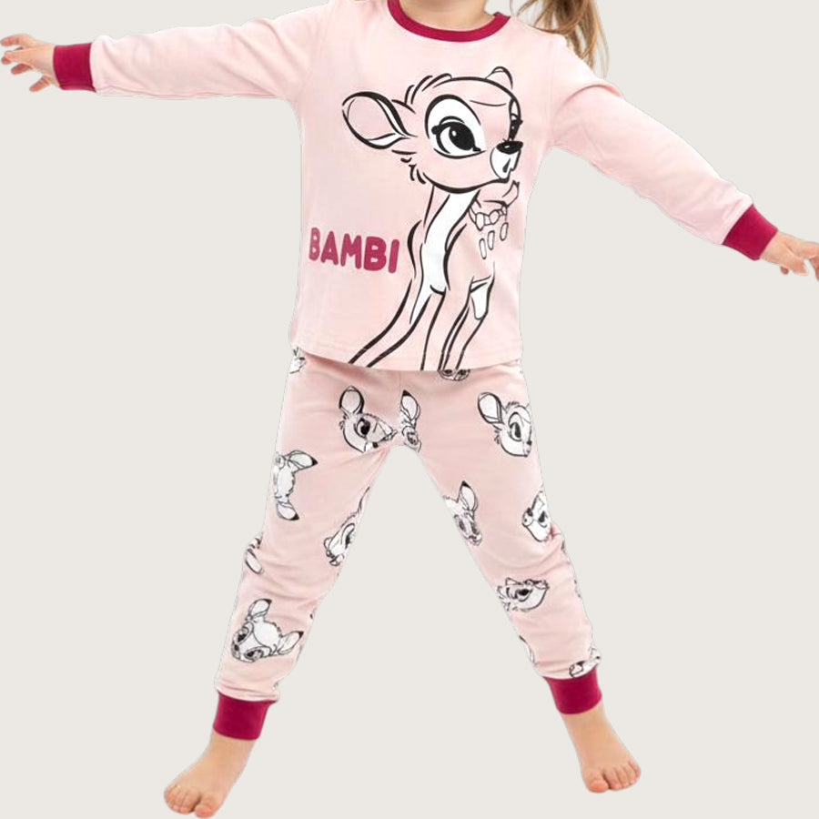 Bambi Girls Cotton Pajama Set PRIMARK - Pink