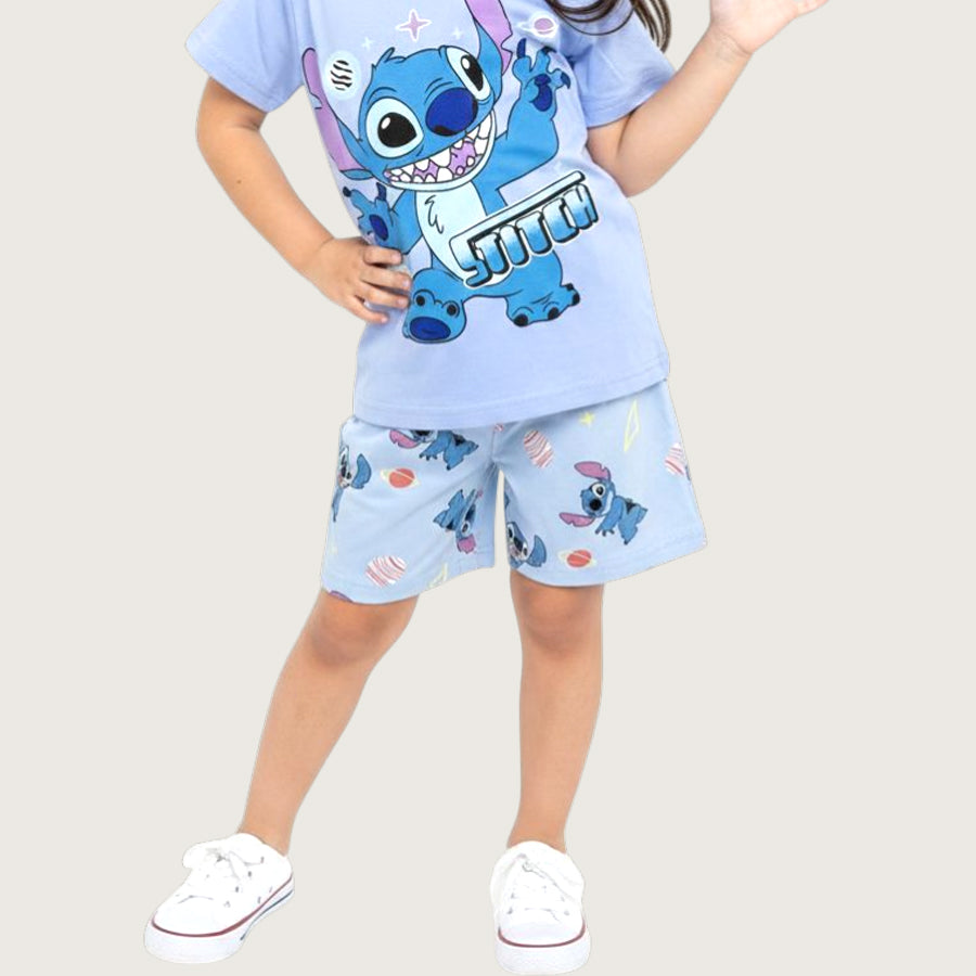Play Stitch Girls Shorts Set – Sky Blue