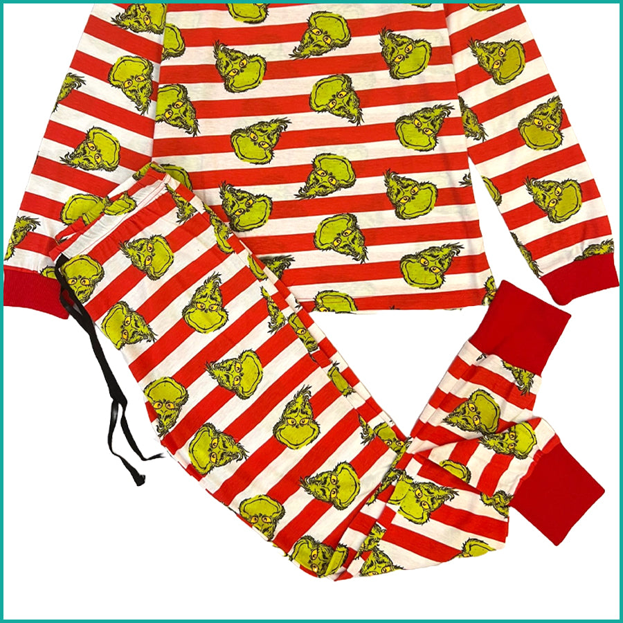 The Grinch Ladies Full Sleeves Pajama Set - Red