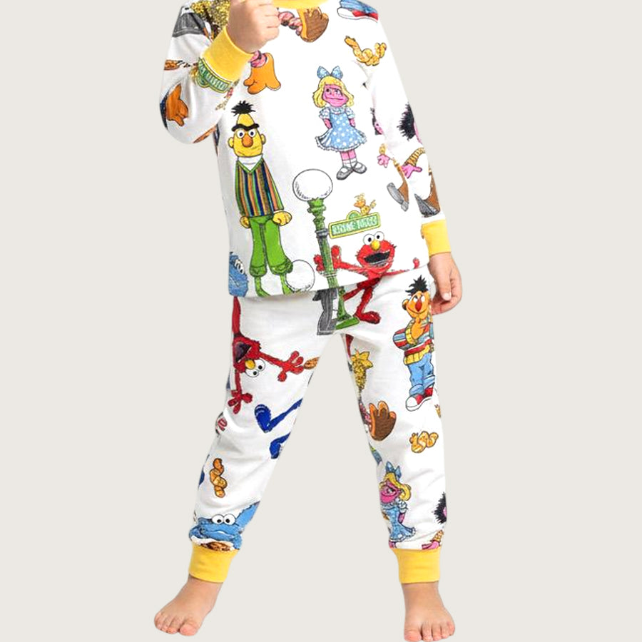 Sesame Street Boys Pajama Set - White