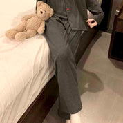 Cute Cat Ladies 3 Pcs Pajama Set - Grey