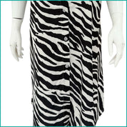 Tiger Print Ladies Sleepwear Long Dress Satin Material - White -Free size