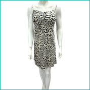 Tiger Print Ladies Satan Silk Halfer - White -Free size