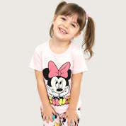 Cute Minnie Girls Shorts Set – Pink