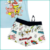 SpongeBob Ladies Shorts Set - Blue White