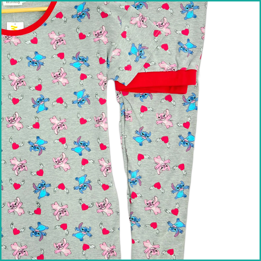 Lilo Stitch Ladies Pajama Set - Grey