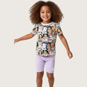 All Princess Girls Summer Shorts Set – Purple