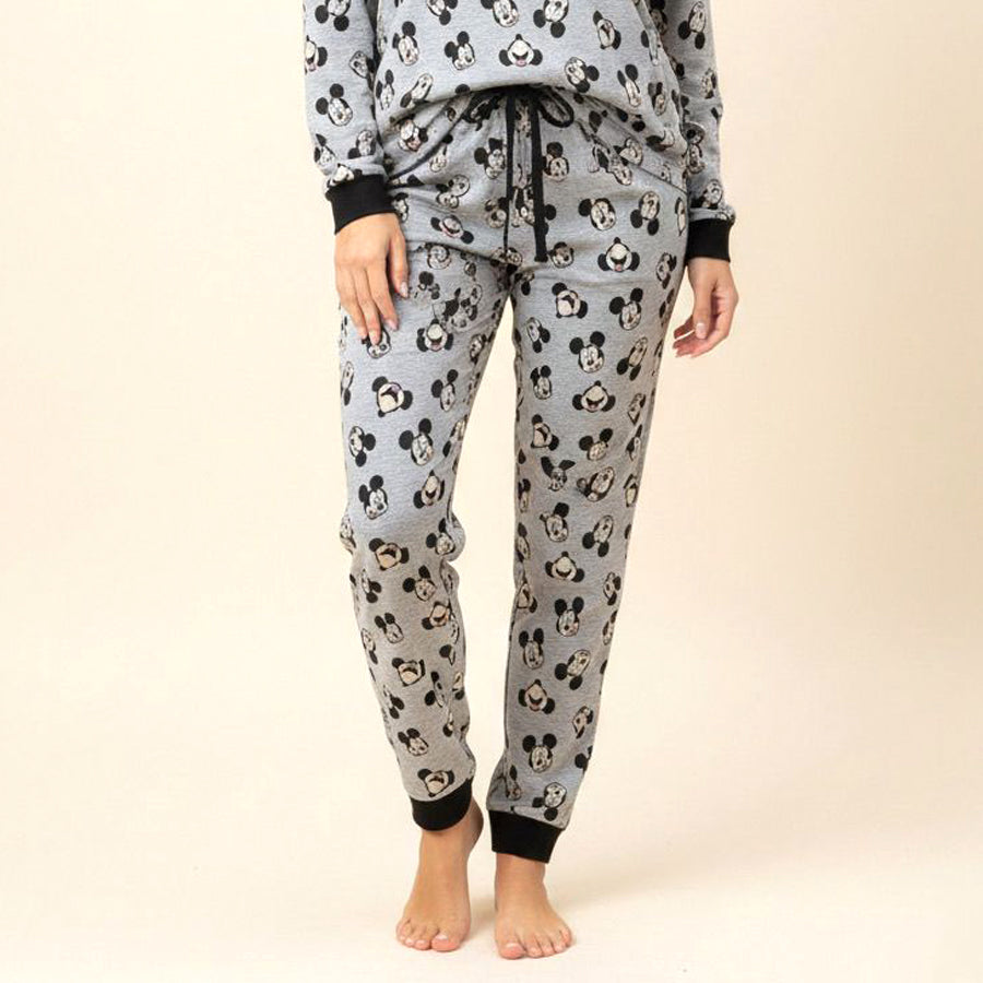 Mickey Mouse Ladies Pajama Set - Grey