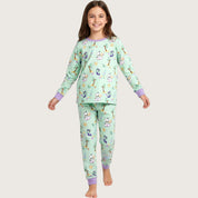 Island Girls Full Sleeves Pajama Set -  Green