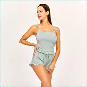 Plain Ladies Shorts Set - Grey