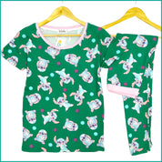 Lilo Stitch Ladies Pajama Set - Green