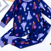 Night Princess Girls Full Sleeves Pajama Set - Blue