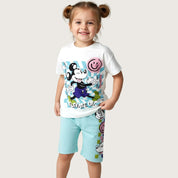 Elevate Mickey Girls Summer Shorts Set – White Blue