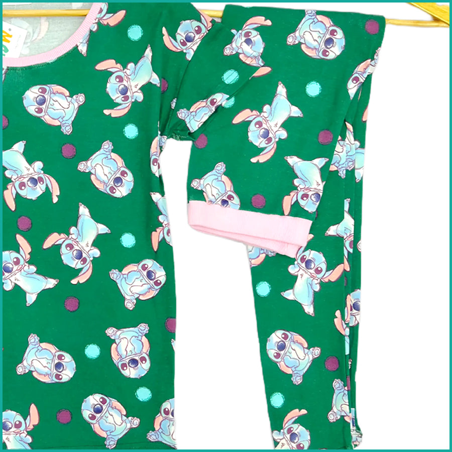 Lilo Stitch Ladies Pajama Set - Green