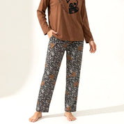 Be Mine Ladies Pajama Set - Brown