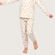 Rose Girls Full Sleeves Pajama Set - Cream